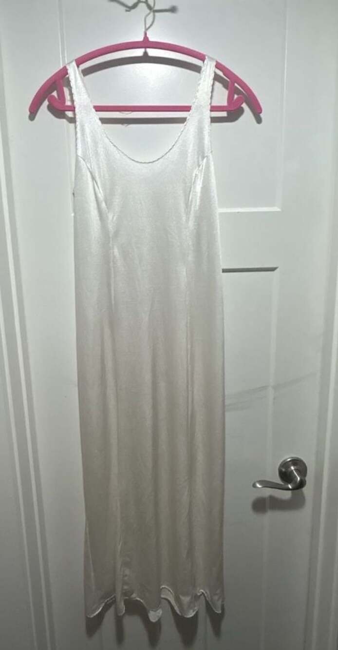 Gilligan O'Malley Slip Dress Size S White Satin Maxi